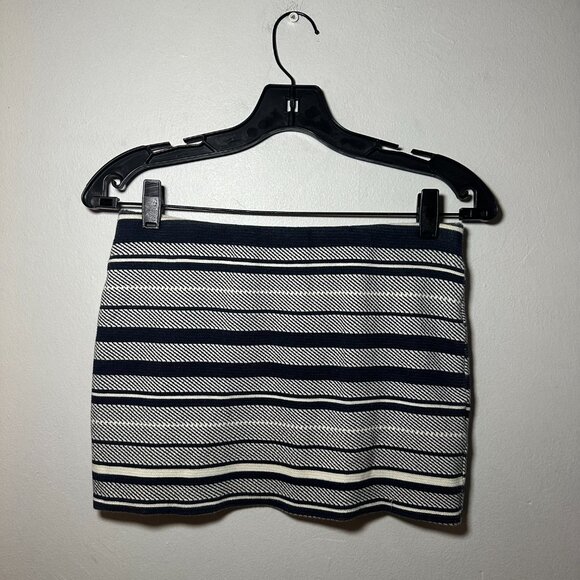Zara Trafaluc Navy & White Striped Knit Mini Skirt – Size S - Picture 9 of 9